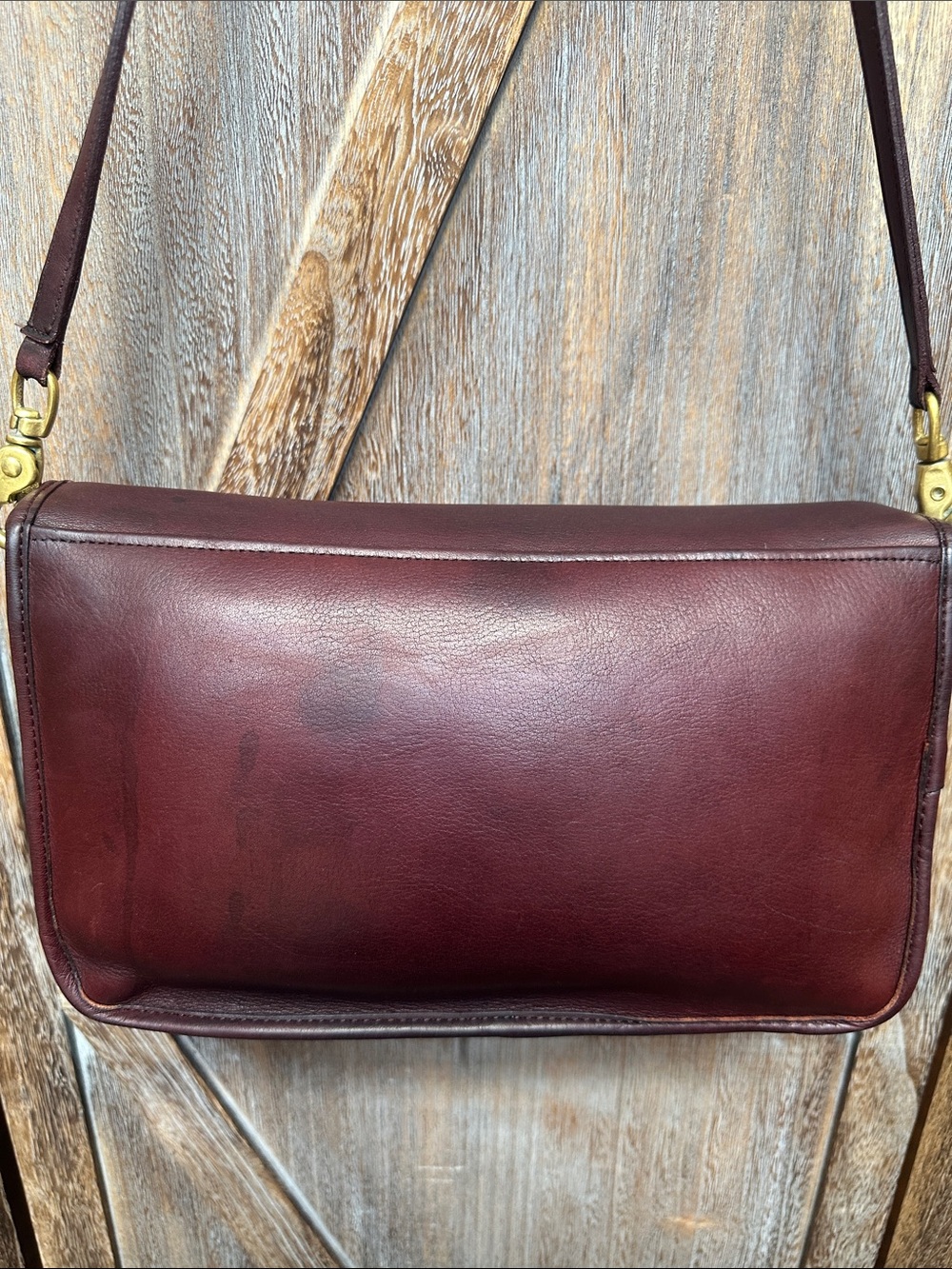 Coach RARE Vintage Oxblood Burgundy Leather Clutch Crossbody HARD TO FIND!! - Picture 3 of 16